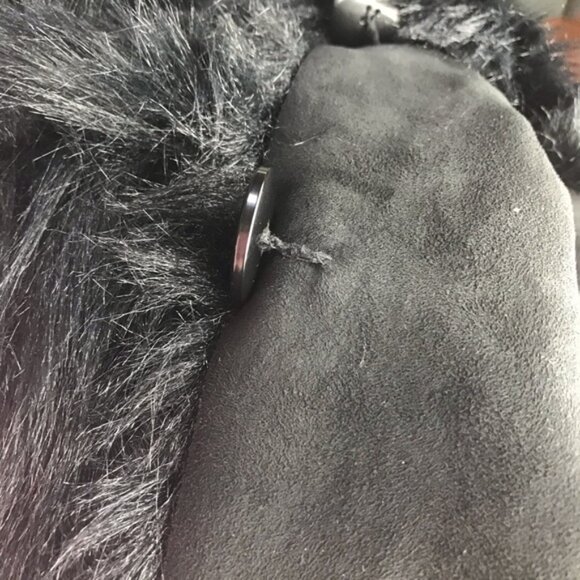 Roxy Vintage Y2K Faux Fur Shearling Coat Jacket Pockets Collar Lined Cozy Warm L - Picture 14 of 16